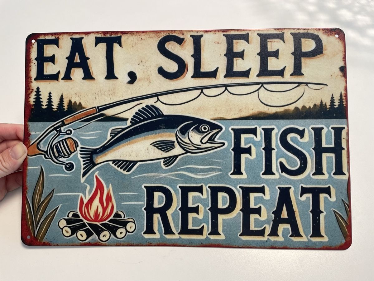 Insegne: Blechschild Fischen Retro 30cm x 20cm – Usato da Niederbüren venduto da poschti 3