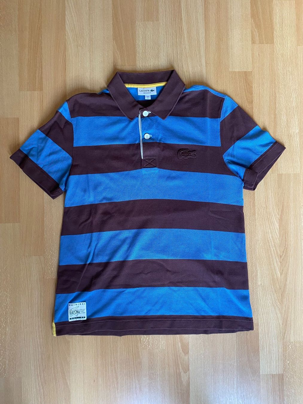 Lacoste Magliette Polo: Lacoste Polo Dark Brown and Blue L – Usato da Bettens venduto da loa_y9m6