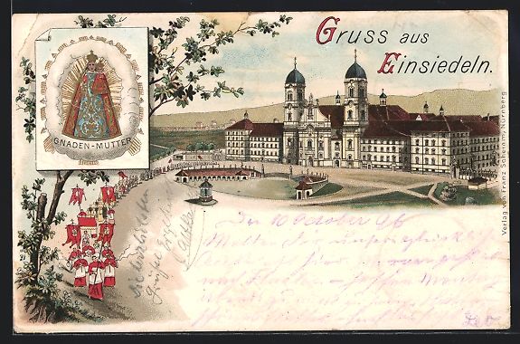 Ansichtskarten: Litho Einsiedeln, Gebäudeansicht mit Pr – Gebraucht aus Berlin von bartko-reher