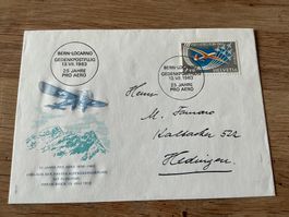 Schweiz, Flugbrief, Gedenkpostflug Bern-Locarno 1963, Rar...