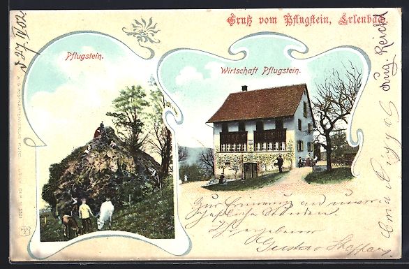 Cartoline postali: Erlenbach /ZH, Gasthaus Pflugstein, Leut – Usato da Berlin venduto da bartko-reher