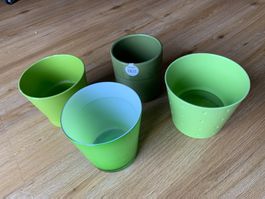 4 x Blumentopf Grün