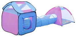 Spielzelt mit Tunnel hellblau/pink "NEU"
