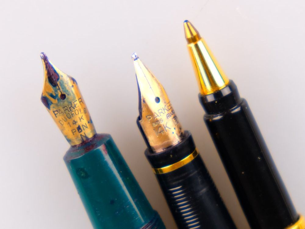 Parker Penna & Evidenziatori: 8x Parker Set - Parker Duofold & Sonnet Set 14K – Usato da Volketswil venduto da brockipfannenstil 7