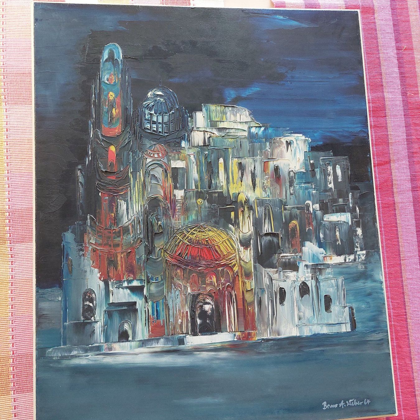 Gemälde: grosses Oelbild von Bruno A.Weber. 1964 – Gebraucht aus Bollingen von Jan07