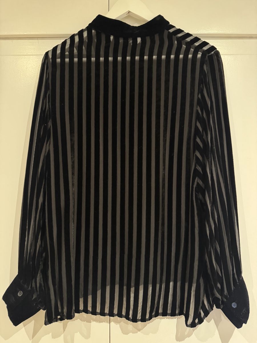 Zara Camicette: Zara Samtbluse, schwarz gestreift, transparent Gr. XS – Usato da Zürich venduto da jlnhrd 3