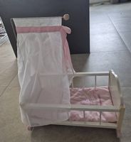 Wiege Puppenbett mit Himmel aus Holz von Roba