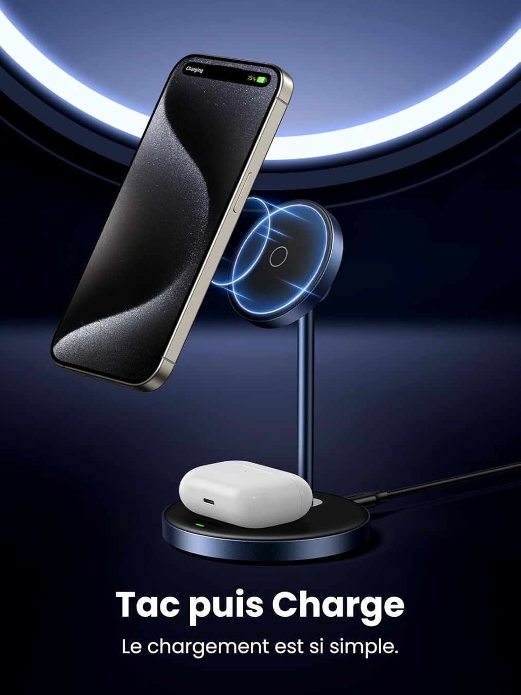 Ugreen Caricabatterie: UGREEN MagFlow Chargeur Induction iPhone Qi iphone 16/15/14 – Nuovo e nell'imballaggio originale da Morges venduto da DigiAC 1