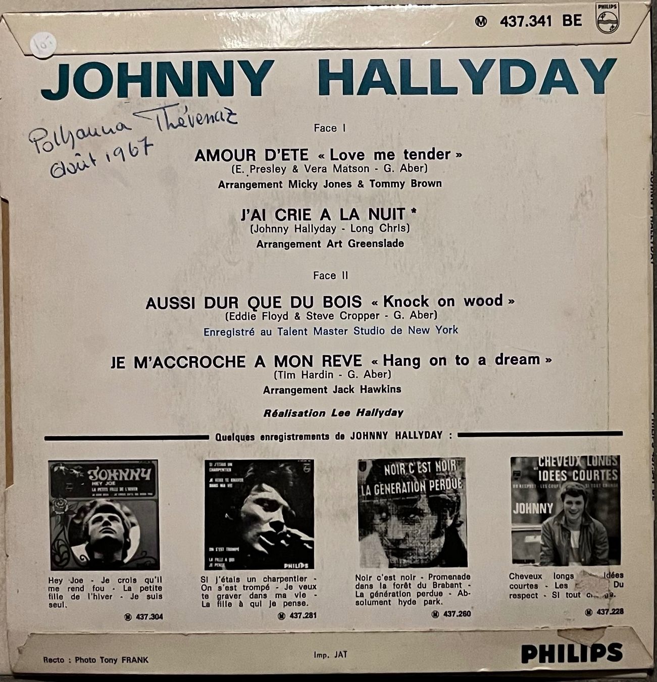 Dischi in vinile: JOHNNY HALLYDAY - AMOUR D’ÉTÉ – Usato da Bussigny venduto da vinyl-pas-cher 1