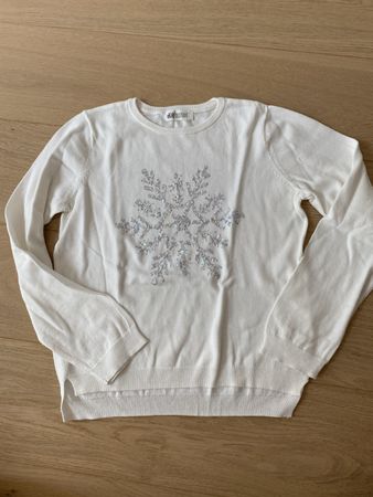 Set of 2 Girls Winter Sweater with Glitter Snowflake