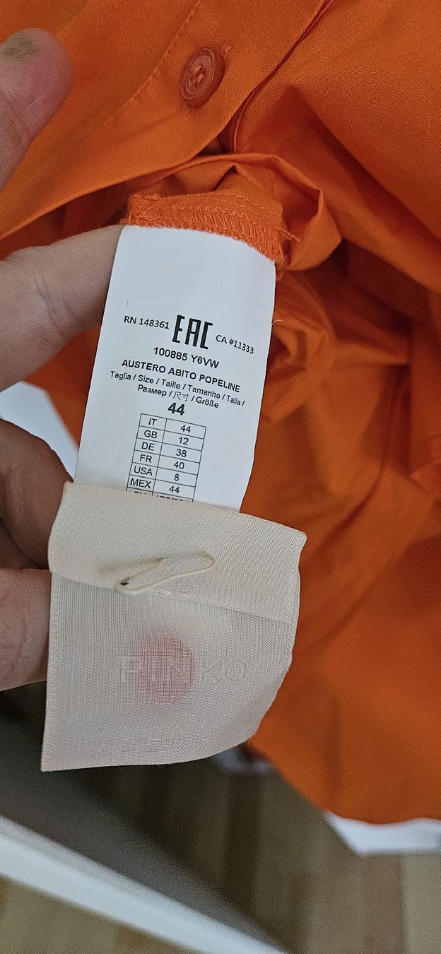 Pinko Vestiti: PINKO Orange Baumwollkleid Gr. 38 – Usato da Hellbühl venduto da Veci02 4