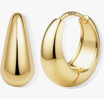 925 Silber Creolen Ohrringe vergoldet 14k
