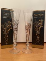 Sektflöte, Flute, Champagnerglas von Nagel, 2 Stk handbemalt