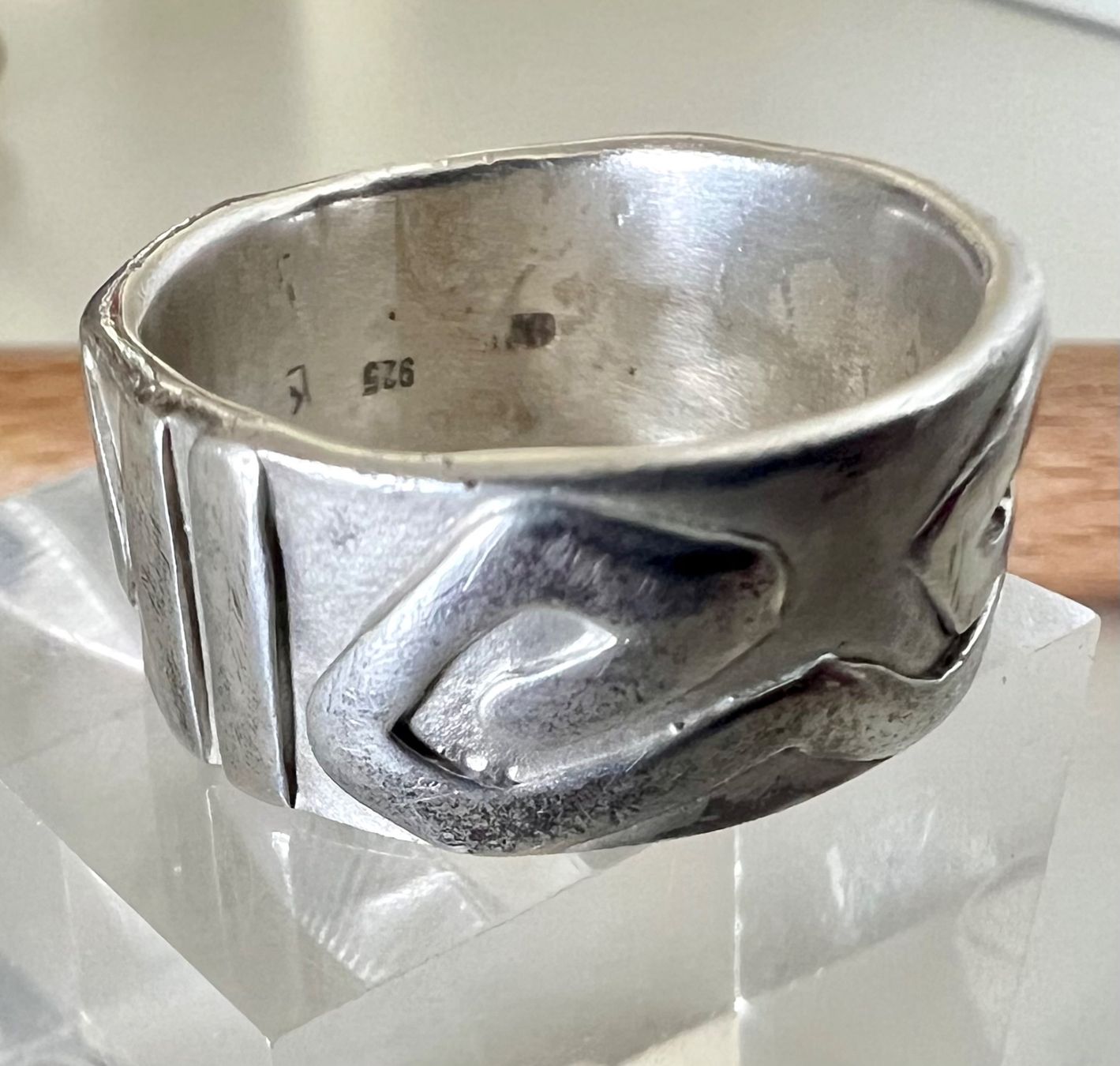 Anelli: Silberschmiede Ring 925 div. MPzen mit skulpturalem Muster – Usato da Ruswil venduto da artbyhand 8