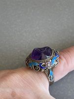 CHINA Jugendstil Emaille RING WOW einmalig sensationell
