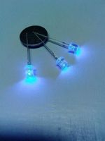 Flachkopf-LED 3mm, 20Stk, klar/blau