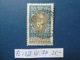 FL 1928 Nr. 74 gestempelt