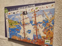 Puzzle Djeco Pirates 100 pièces avec poster, comme neuf!