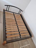 Vintage Design Bettgestell Lochblech & Holz - 140x200 cm