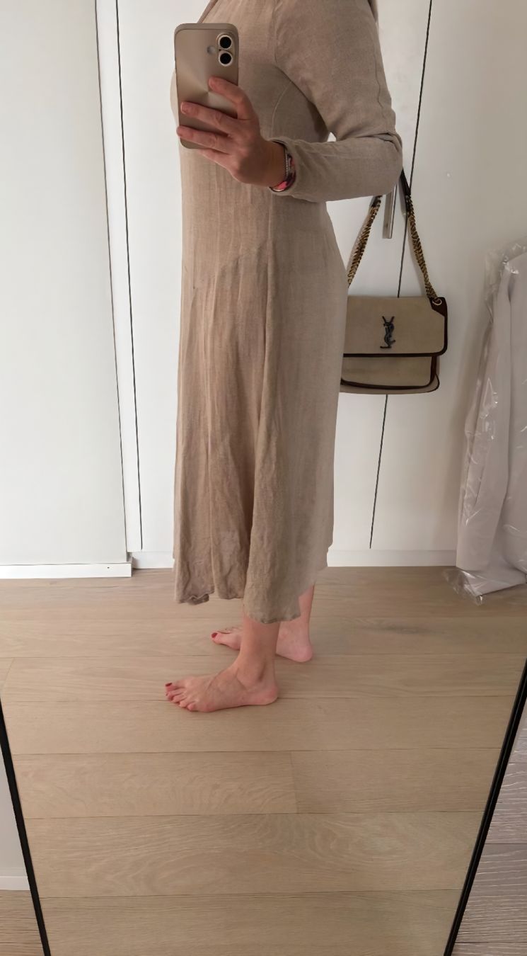 Massimo Dutti Vestiti: Midikleid Massimo Dutti Beige – Nuovo (secondo la descrizione) da Winznau venduto da Lauralavera1 5