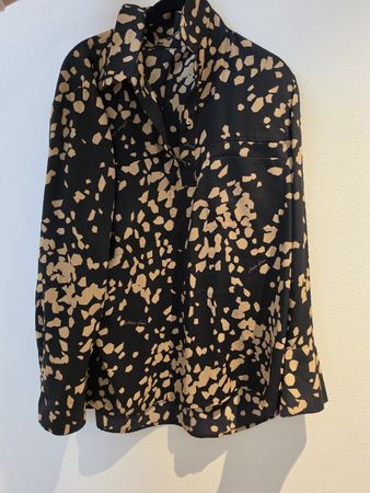 Marc Cain Bluse schwarz beige Muster Grösse N5 neuwertig