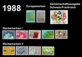 1988 schön gestempelt: Sonder-, Europa- und Werbemarken