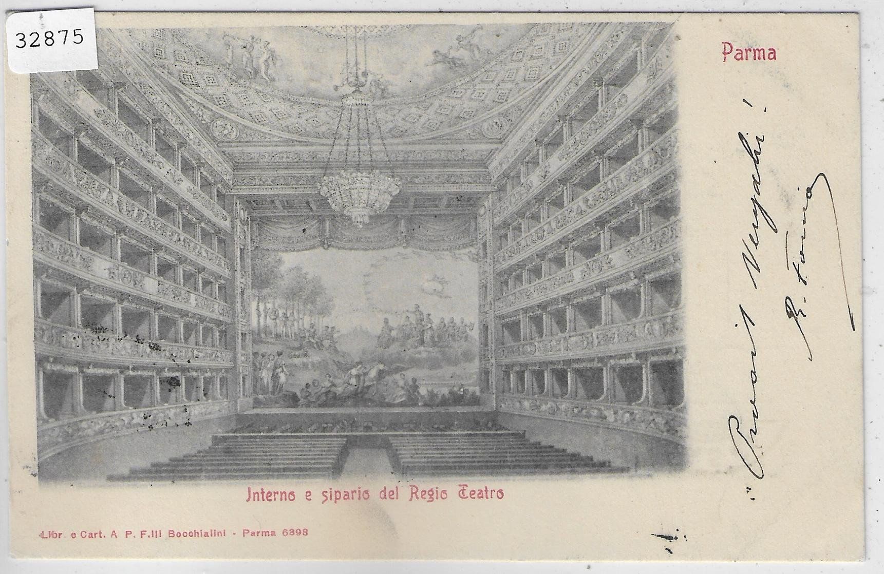 Cartoline postali: Parma - Interno e sipario de Regio Teatro – Usato da Ettingen venduto da Kartenplanet