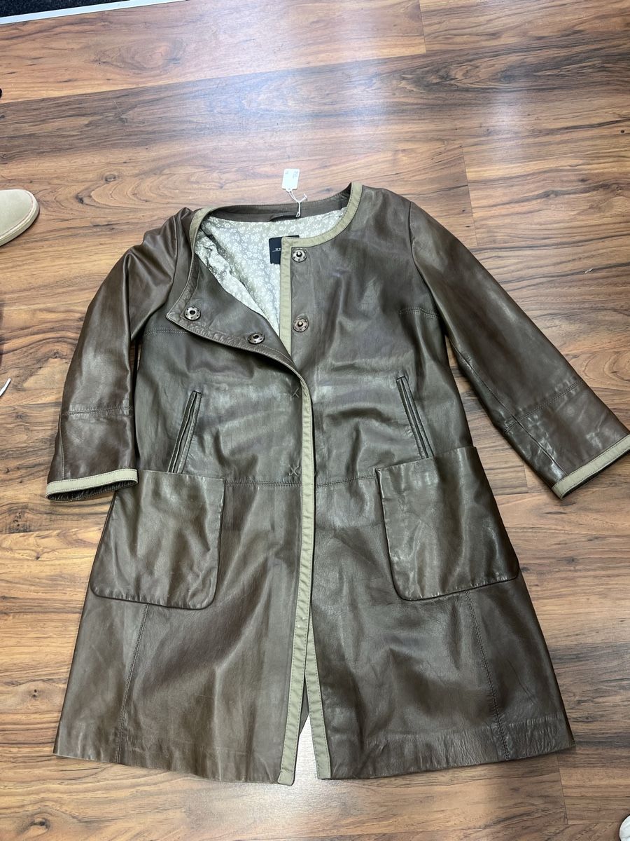 Max Mara Cappotti: MaxMara Weekend Ledermantel Gr36 oliv Zeitloser Chic! – Usato da Burgdorf venduto da puppennetz 5