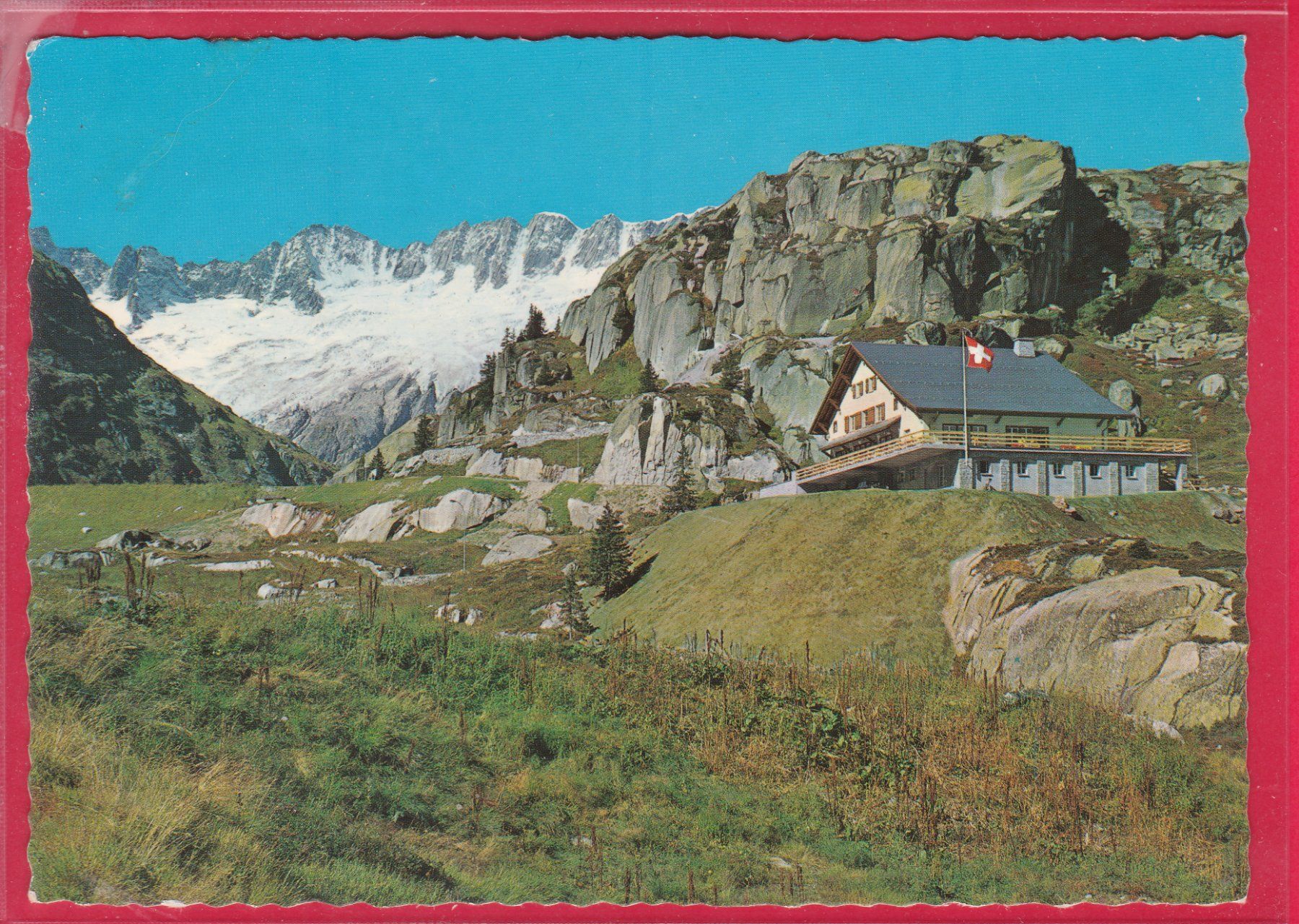 Cartoline postali: GÖSCHENERALP, BERGGASTHAUS MIT DAMMAGLETSCHER, – Usato da Oberrieden venduto da Gebirgsstelze