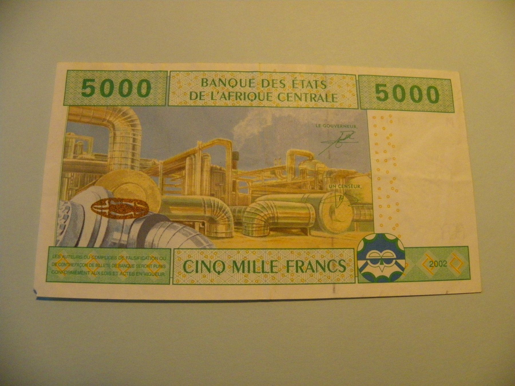Banknoten: 5000 CFA Francs 2002, BCEAO, Seltene (CAMEROUN), Top Zustand – Gebraucht aus Untersiggenthal von Rodri58 1