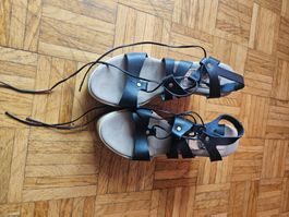 Griechische Ledersandalen Gr. 41, Schwarz