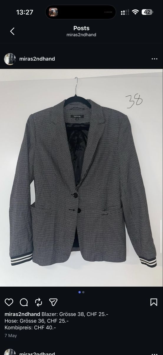 Completi & Tailleur: Blazer Size 38 Trousers Size 36 – Usato da Chur venduto da aar_9sh7
