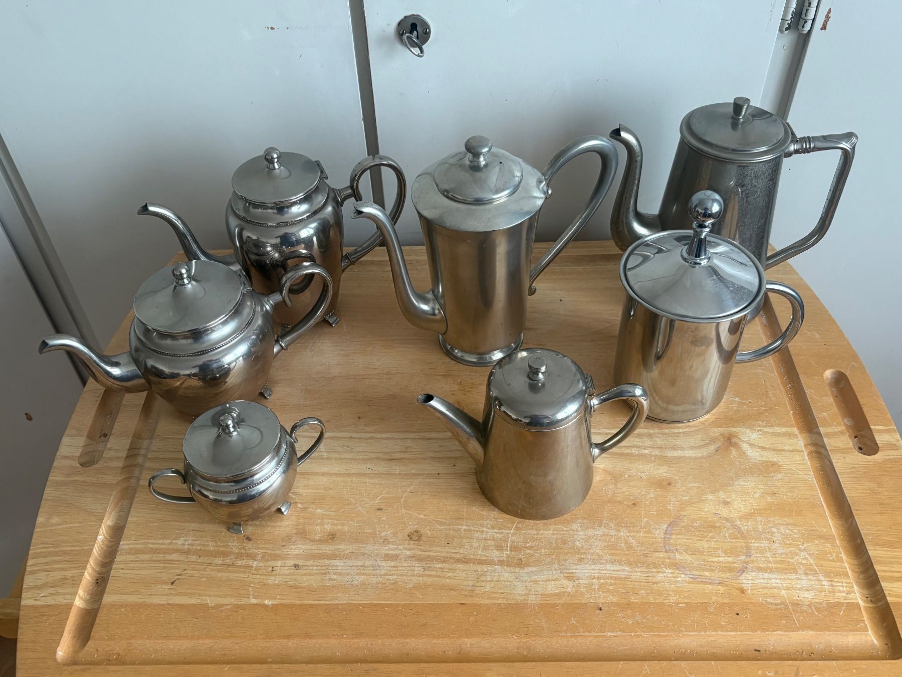 Teiere: Kaffee/Teekannen Set 8-teilig Edelstahl? Blech – Usato da Frick venduto da Rukki 2