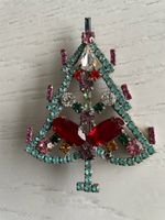 Traumhafte Antike GABLONZ Weihnachtsbaum Brosche