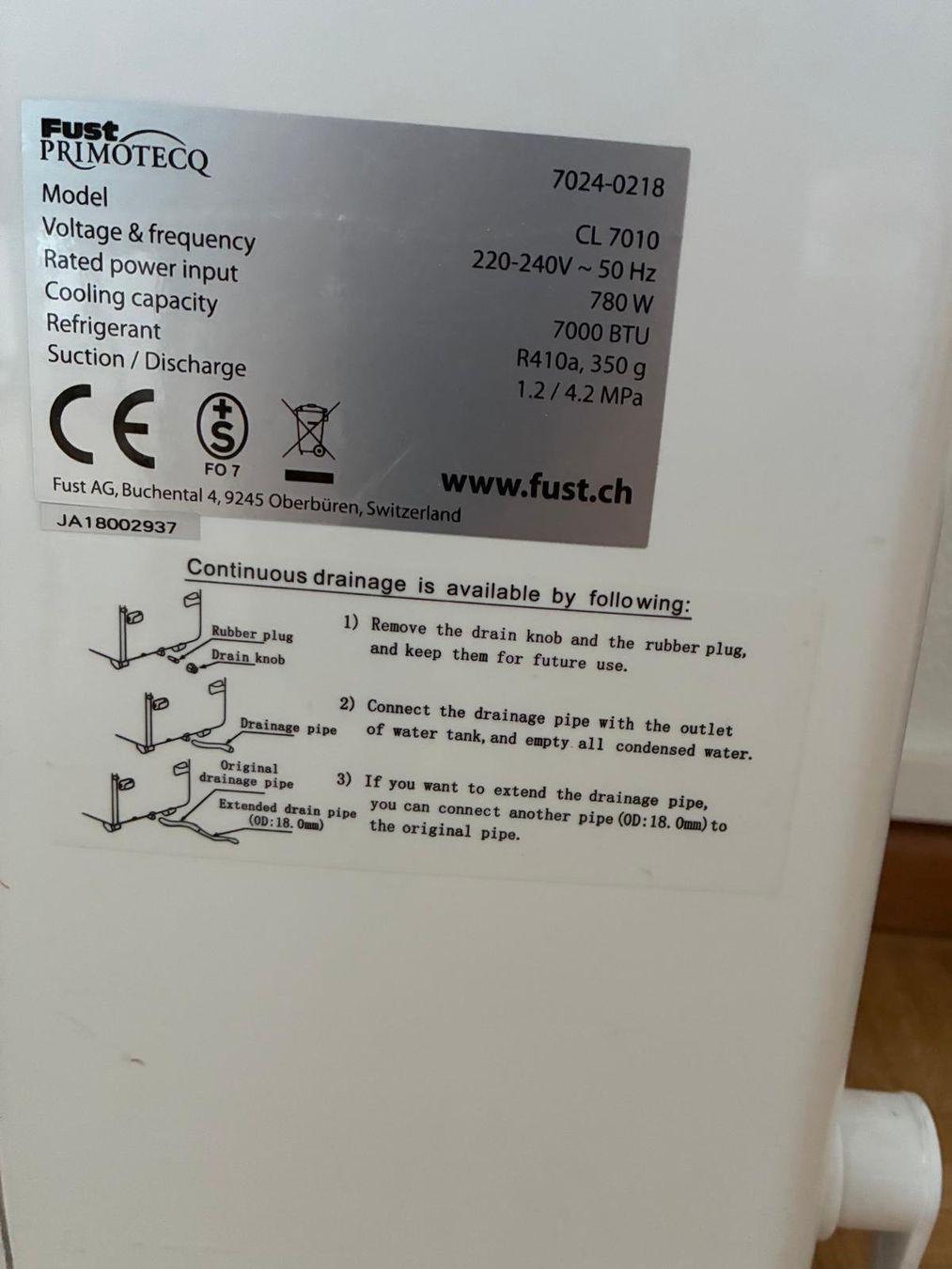Primotecq Klimageräte: Klimagerät Fust Primotecq – Gebraucht aus Zürich von Benajarafe 4