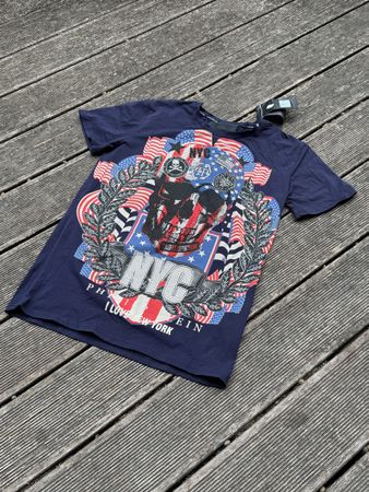 Philipp Plein T-Shirt Homme M – NYC Skull USA Strass