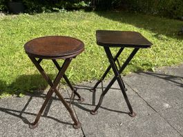Blech-Hocker mit wunderschöner Rost-Patina und tollen Füssen