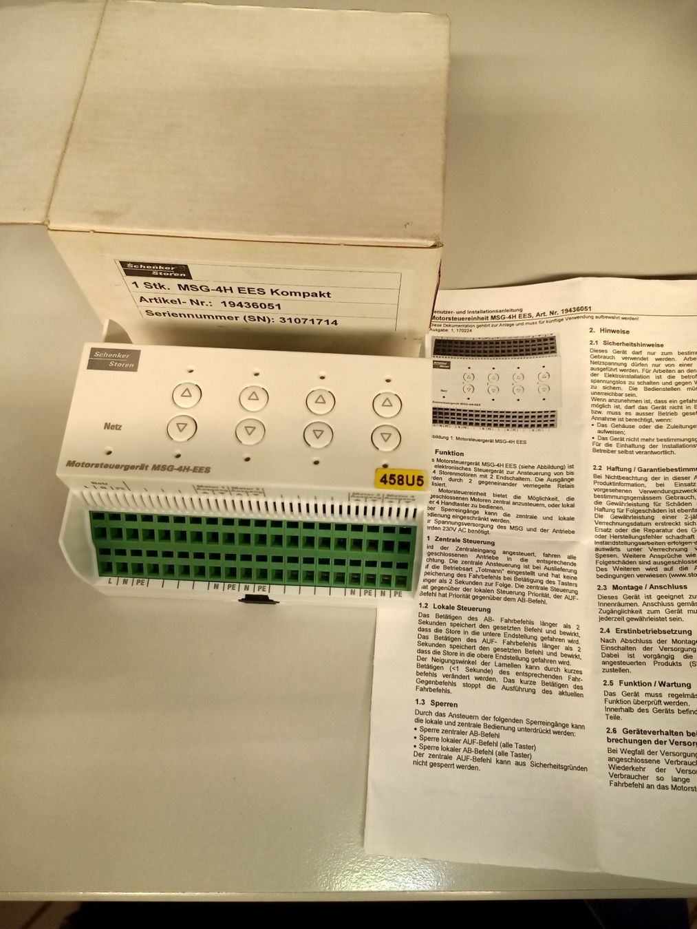 Markisen: Motorsteuergerät / Steuergerät Storenmotor – Neu und originalverpackt aus Oberegg von A-Z.Handel.Loehrer