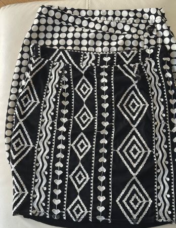 Lot de 2 jupes courtes noir et blanc taille unique