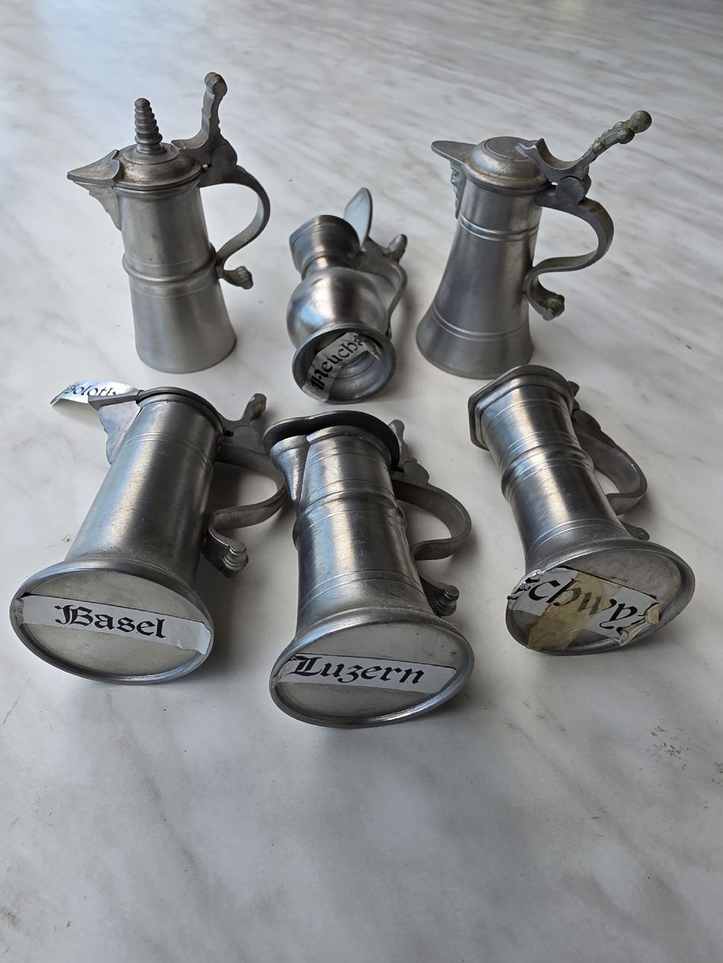 Tutte le decorazioni: Vintage Pewter Tankards Set - 6 pcs  – Nuovo (secondo la descrizione) da Hinwil venduto da Ehretstock8 2