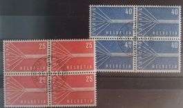3963) 332-33, Europamarken 1957, ET im 4-Block Kt. 50.-
