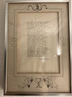 Fridolin Tschudi Gedicht im Rahmen, 30.5 x 21.5cm Basel
