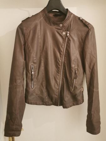 Braune Kunstleder Jacke in M