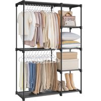 Kleiderschrank offen, Kleiderständer, Garderobe schwarz