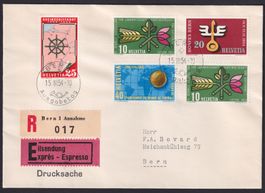 1954, Nr.316-319 Luxus-FDC (Bovard) +PTT-Direktion, 110.-+