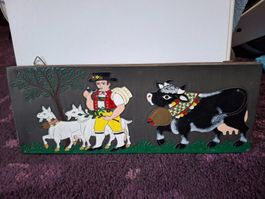 Appenzeller Wandbild, Emil Fässler, 1992, Bleiplatten Bild.