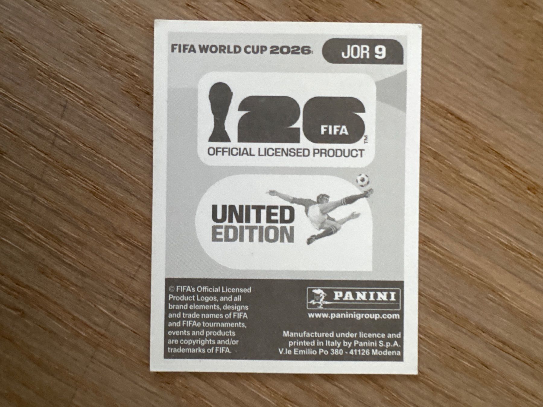 Panini Carte collezionabili: Panini 2026 JOR 9 – Usato da Lausanne venduto da FabienA 1