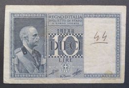 Banknote Italien, 10 Lire 1939 (II)