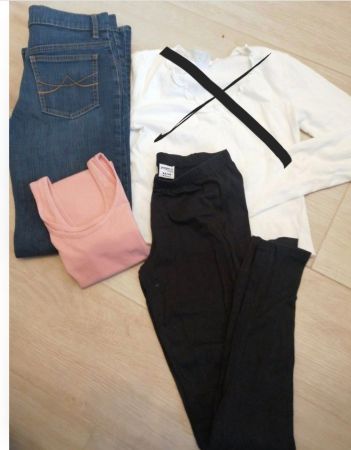 Jeans Gr 164, leggings Gr 158/164, Bluse und Top