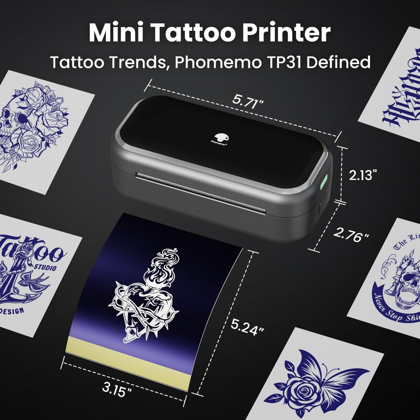 Stampanti: Phomemo TP31 Tattoo-Schablonendrucker + 120 Blatt – Nuovo e nell'imballaggio originale da Suhr venduto da SchnapperCH 7